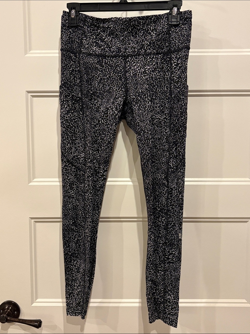 lululemon athletica Fast and Free Black and White Abstract Print Leggings